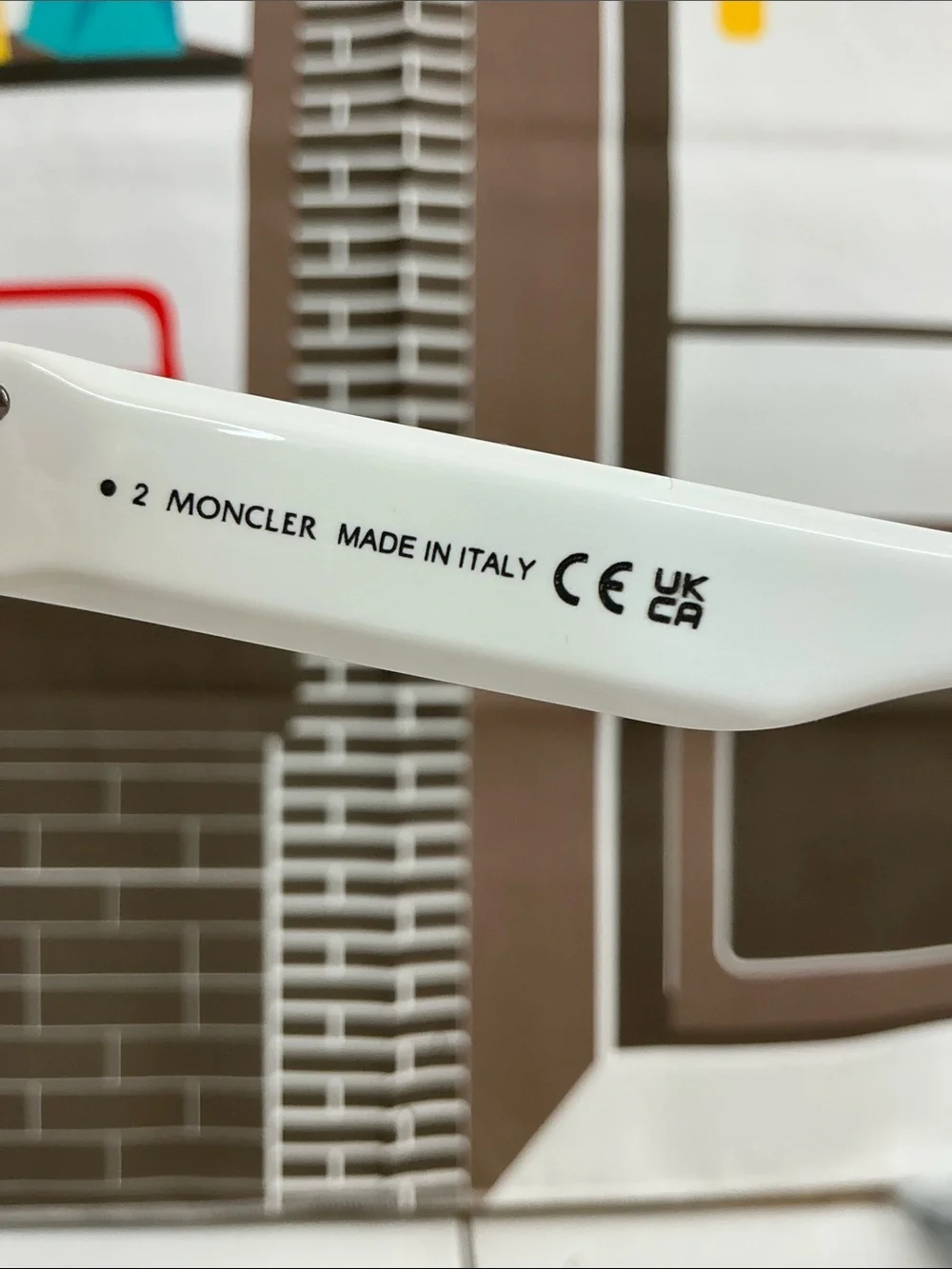 Moncler White Round Sunglasses with Gray Lenses